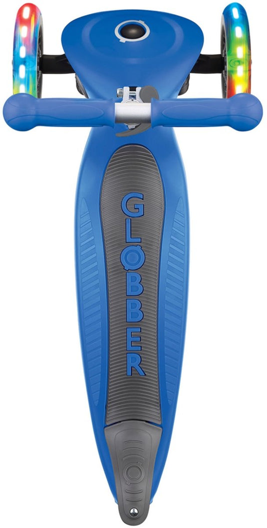 Globber primo foldable lights step met 3 wielen in blauw