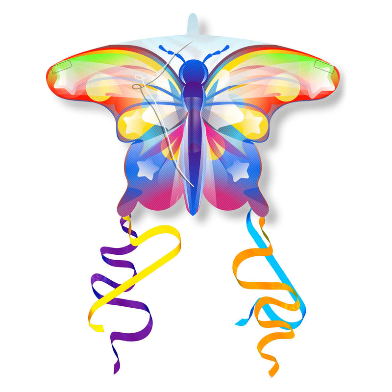 Load image into Gallery viewer, Kites ready 2 fly - pop-up mini nylon vlieger vlinder regenboog
