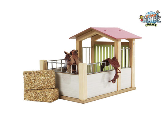 Kids globe paardenbox 14x21,8x14cm roze