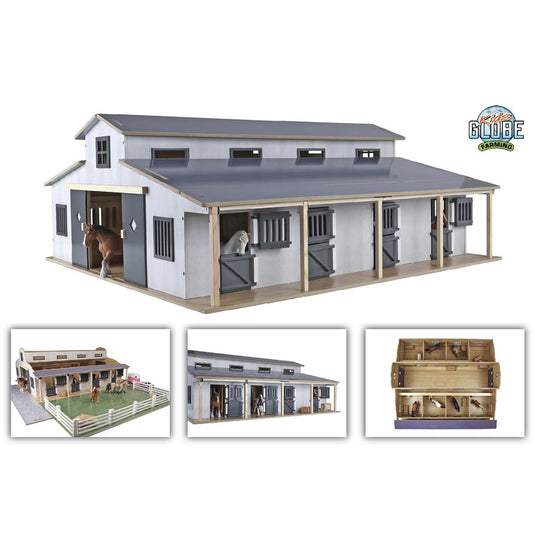 Kids globe paardenstal met 7 boxen 1:24