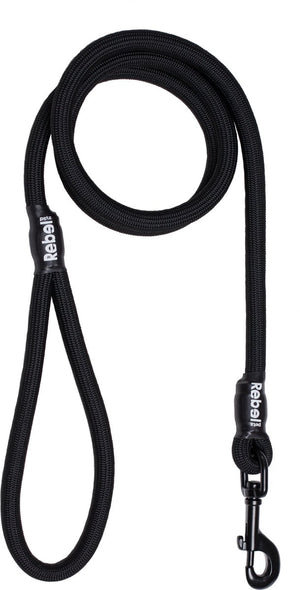 Rebel petz hondenriem - trainingslijn - zwart - l - 12 mm x 140 cm