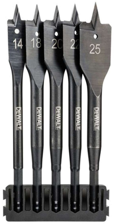 Dewalt toebehoren - 5-delige set vlakke houtboren dt70833