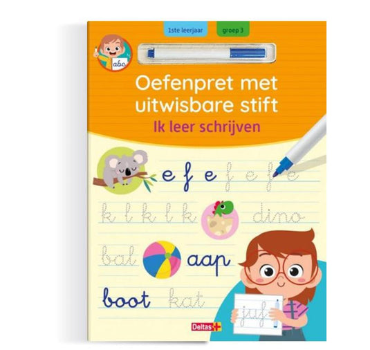 Deltas oefenpret met uitwasbare stift - ik leer schrijven