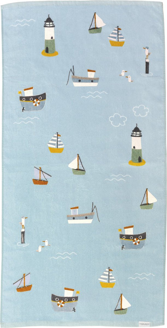 Merkloos sans marque little dutch - strandlaken - sailors bay - 60x120 cm - 100% katoen