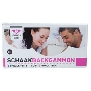 Engelhart schaak backgammon cassette hout 30x16x4 cm | 2 stuks