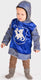 Den goda fen verkleedkledij ridder - shirt in velvet met capuchon - 110-116cm - 4-6 jaar - blauw