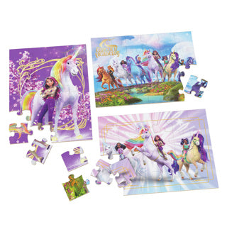 Load image into Gallery viewer, Unicorn academy 3pack houten puzzel in houten doos (3x24 stukjes) | 2 stuks

