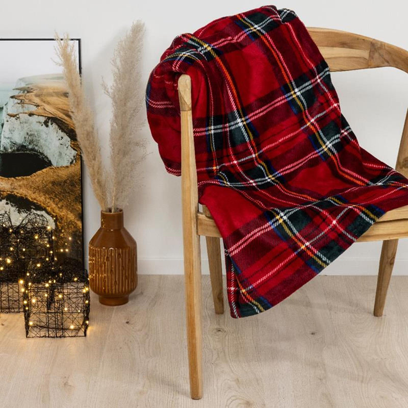 Chargez l'image dans la visionneuse de la galerie, Decoris plaid polyester flanel ruit 150x200cm
