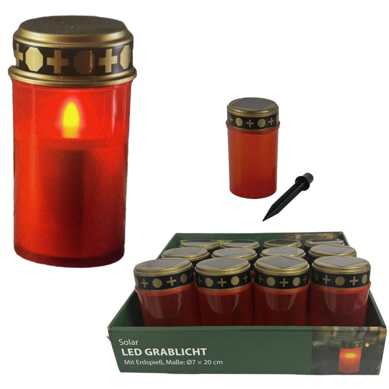 Load image into Gallery viewer, Graflicht led solar rood ø7xh20cm
