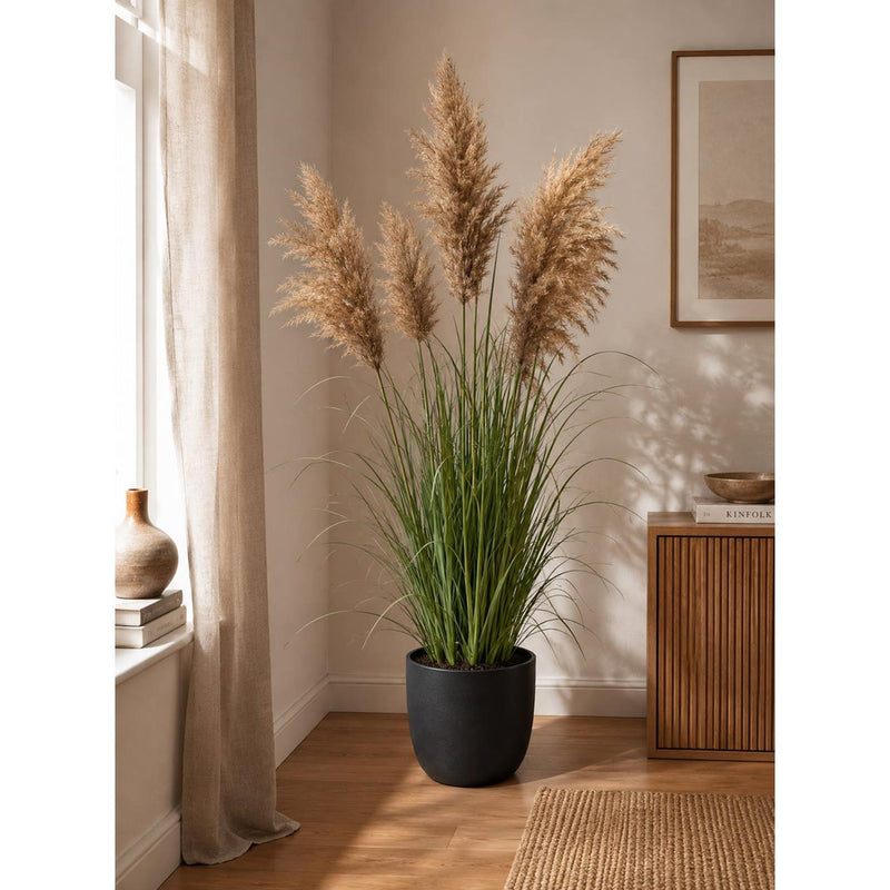 Load image into Gallery viewer, Deco plant met pampasgras 120cm in pot
