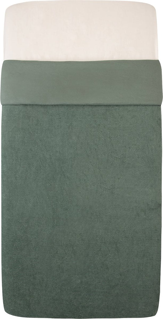 Witlof for kids ledikantdeken tuck-inn forest green velvet rib 60 x 120 cm