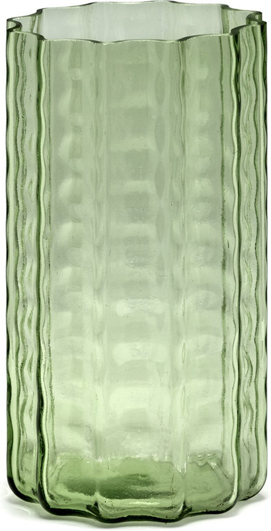 Serax - ruben deriemaeker waves - vaas - transparant groen - 12 ø