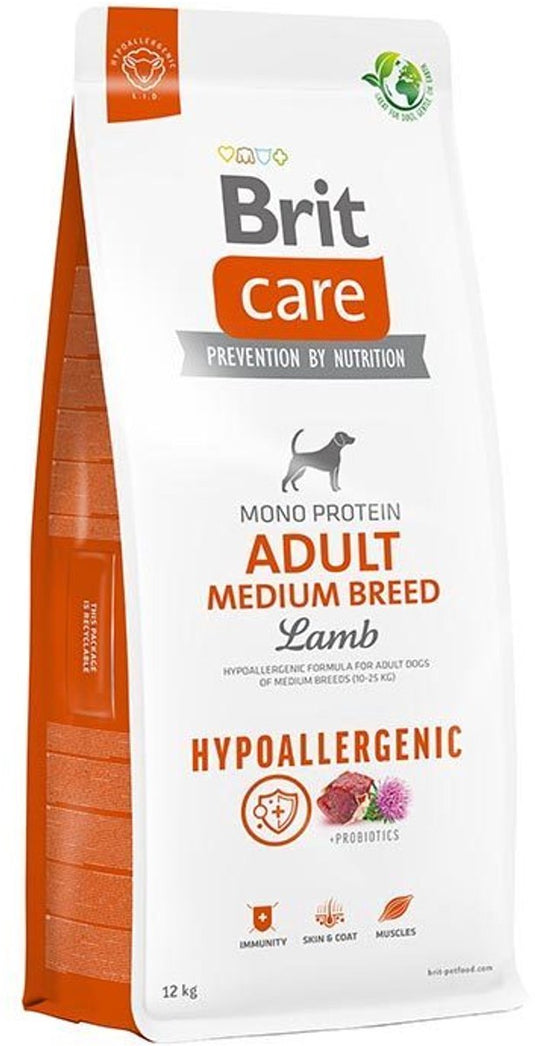Brit care dog hypoallergeen volwassen middelgroot lam 12kg