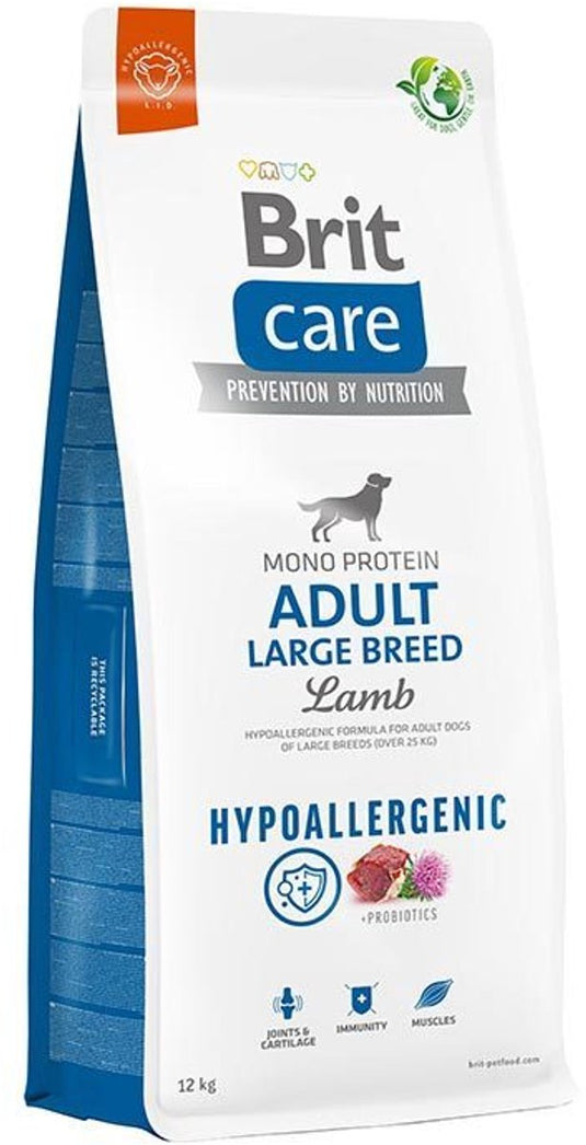 Brit care hypoallergenic adult large breed lamb rice 12 kg - hond