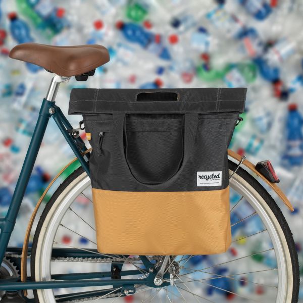 Load image into Gallery viewer, Urban Proof 20L fietstas - grijs-geel - unisex - waterbestendig - gerecycled PET materiaal
