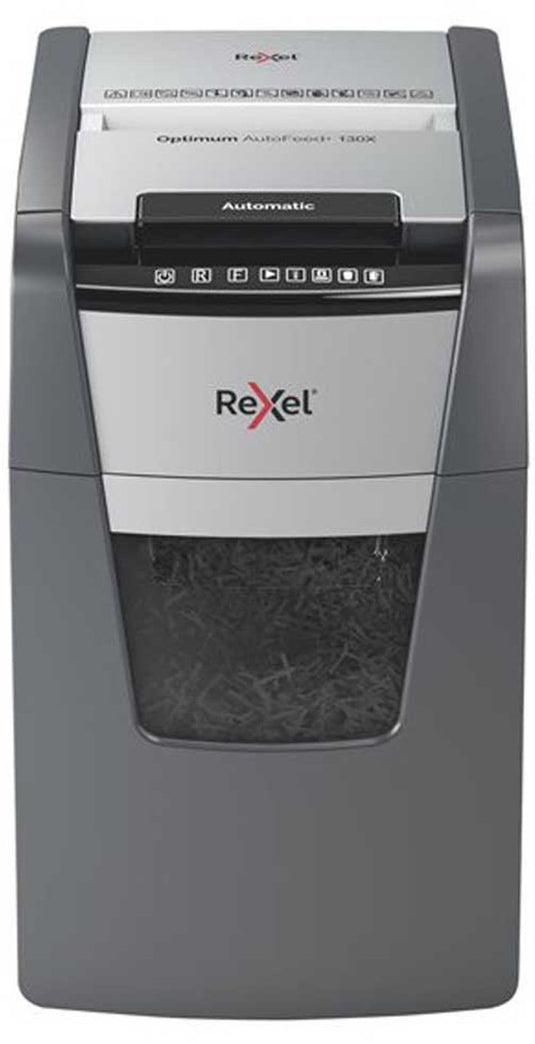 Rexel optimum autofeed+ 130x papierversnipperaar - p4 snippers - automatische invoer tot 130 vel - 44l - zwart
