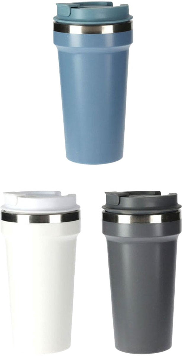 Afbeelding laden in galerijviewer, Koopman drinkbeker kleur 500ml - rvs binnenkant - kunststof buitenkant.
