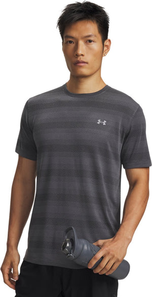 Under armour ua velociti ss-gry heren sportshirt - castlerock - reflecterend