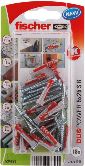 Fischer 534996 duopower 5 x 25 s k nv pluggenset 25 mm 5 mm 1 set(s)