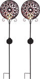 Luxform - 2x tuinlamp met grondspies - mandala shine - led - werkend op zonne-energie - set van 2 stuks