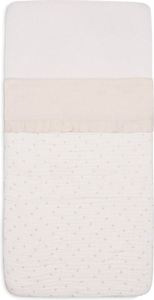 Jollein baby laken ledikant - 120x150cm - ruffle - natural