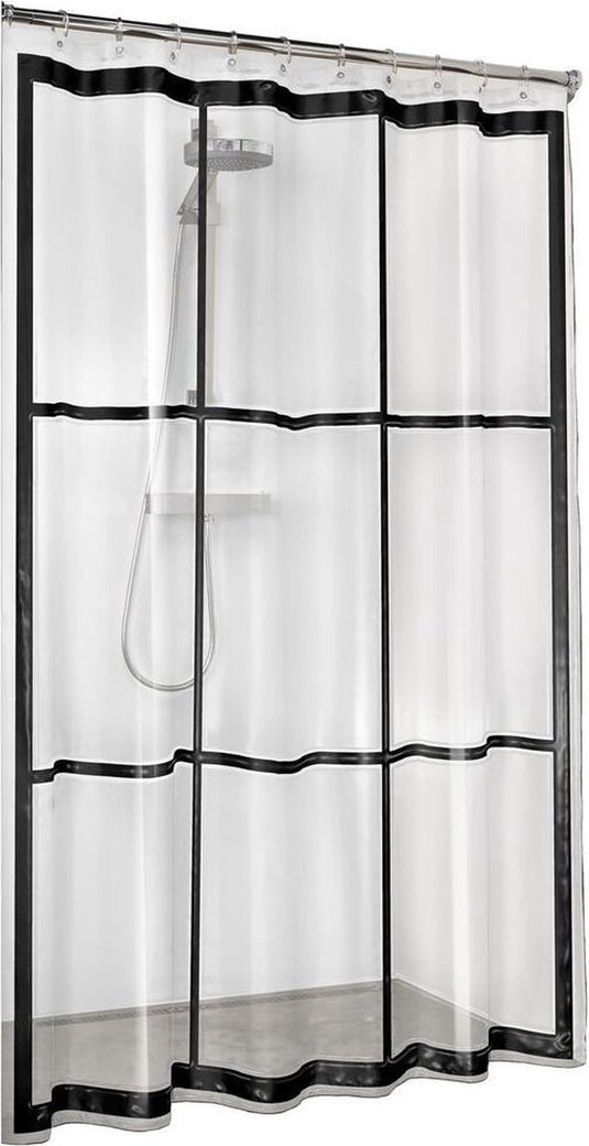 Sealskin brix douchegordijn 180x200 cm - peva - transparant zwart