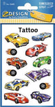 Avery tattoo etiket z-design kids - pakje a 1 vel auto's
