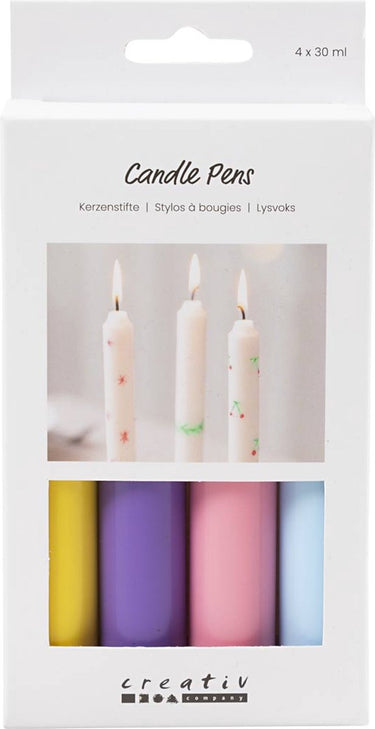 Creativ company kaarsenstiften set 4x30 ml kerstkleuren