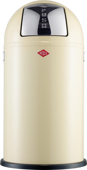 Wesco pushboy prullenbak | 50 liter | metaal - amandel | vuilnisbak - made in germany