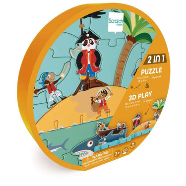 Dam scratch puzzel piraten 36 stukjes
