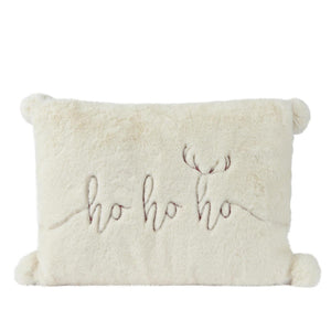 Decoris sierkussen met kerst print polyester wit 30x40cm