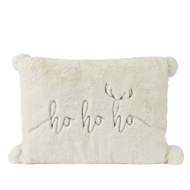 Decoris sierkussen met kerst print polyester wit 30x40cm