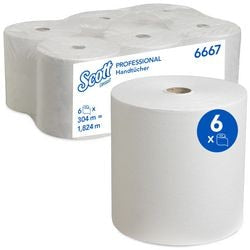 Papieren handdoeken op rol scott airflex 6667 304m rol 1 laags