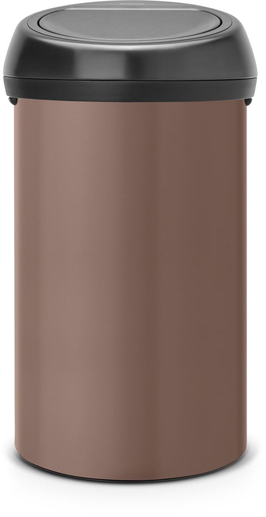 Brabantia touch bin prullenbak - 60 liter - satin taupe matt black deksel