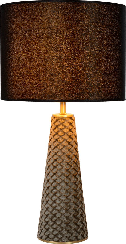 Lucide extravaganza velvet - tafellamp - ø 25 cm - 1xe27 - zwart