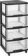 Curver essentials ladesysteem - 4x20 liter - zwart - met wielen