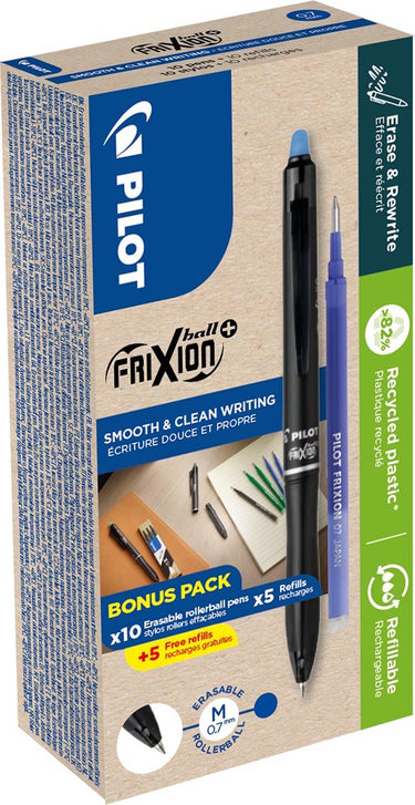 Pilot rollerballpen frixion ball plus 2262703g10m blauw 0,4 mm medium