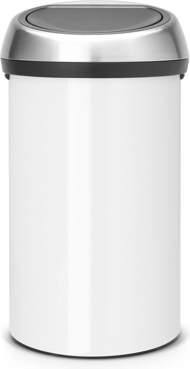 Brabantia touch bin prullenbak - 60 liter - white matt steel fingerprint proof deksel