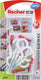 Fischer duopower serie - nylon plug - 6x30 mm - met ronde haak