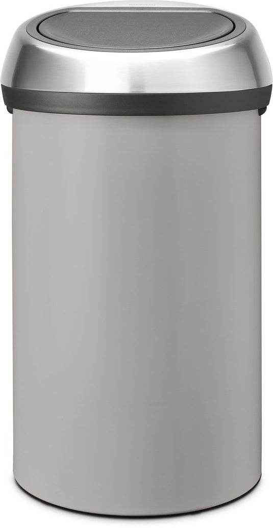 Brabantia touch bin prullenbak - 60 liter - soft grey matt steel deksel