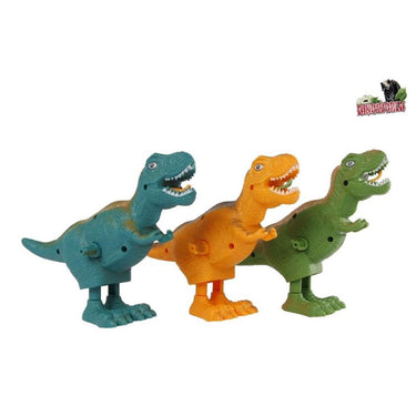 Dinoworld lopende t-rex met opwindmechanischme 16cm