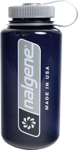 Nalgene - wide mouth bottle - 1000ml - drinkfles - waterfles - bpa free - lekvrij - large logo vertical - sustain