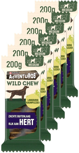 Adventuros wild chew medium - hondensnacks - hert - 6 x 200 g