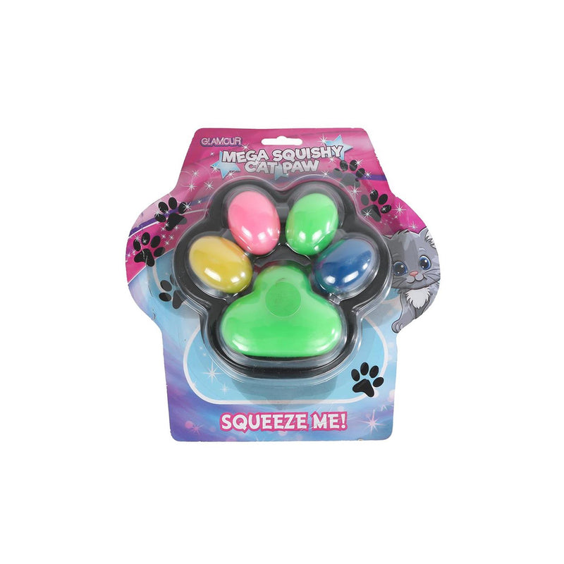 Cargue la imagen en el visor de la galería, Glamour squishy mega kattenpoot 500gram 6ass 17cm

