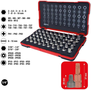 Ks tools bitsatz bits socket set 1 4 short 50pcs.