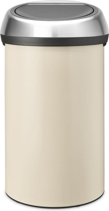 Brabantia touch bin prullenbak - 60 liter - soft beige matt steel deksel