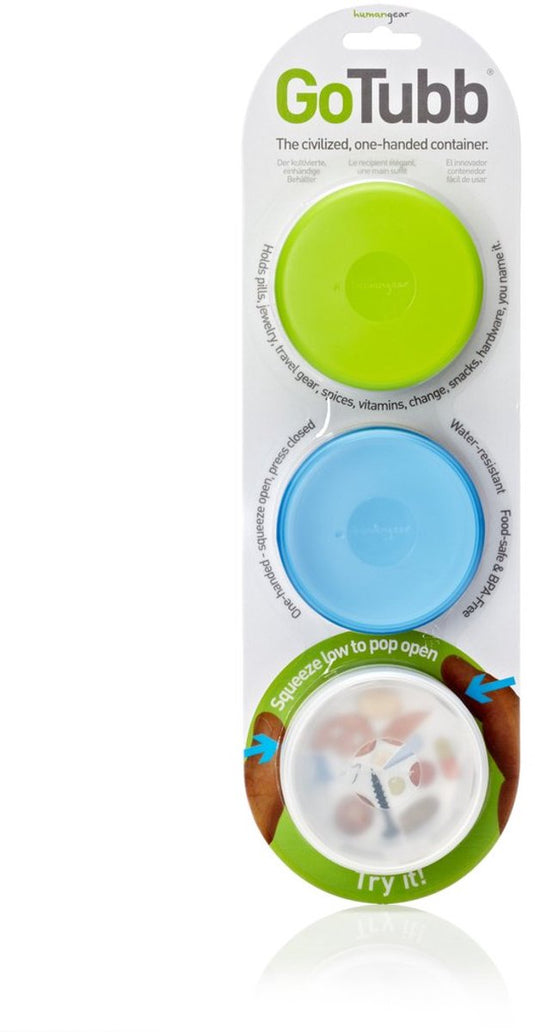 Human gear - gotubb 3-pack - medium - clear green blue