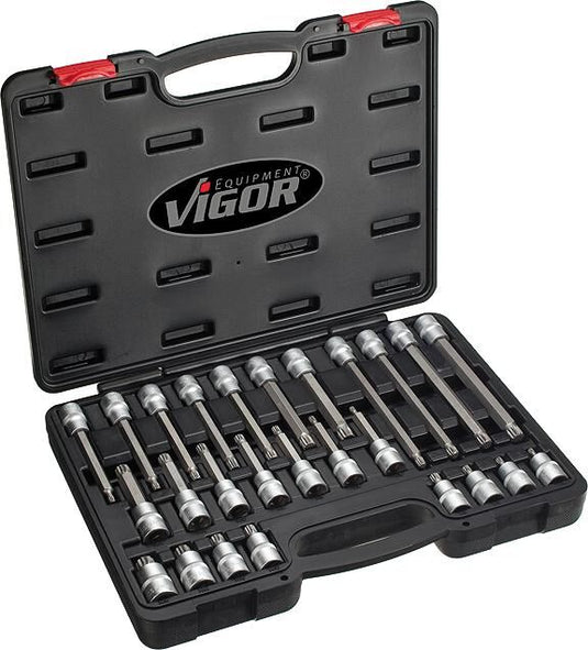 Vigor dopsleutel set screwdriver insert sort. 26tlg. 1 2