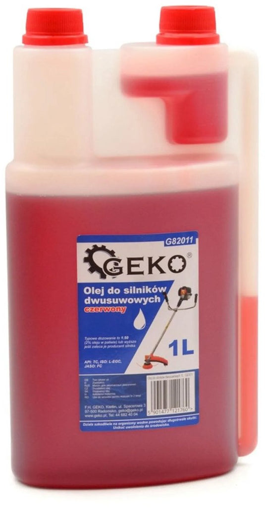 Geko twee-takt olie - 1 liter - geschikt voor mengsmering en individuele smering