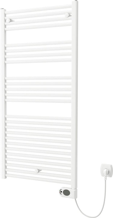 Plieger elba elektrische handdoekradiator – handdoek verwarmer – met klokthermostaat – 126.2 cm x 50 cm – 500 watt – wit